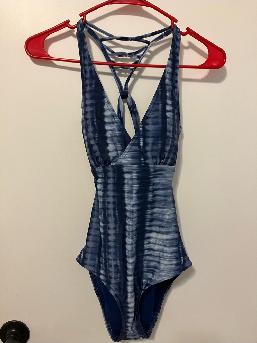 Prana Navy Tie-Dye One-Piece Swimsuit with Strappy Back
